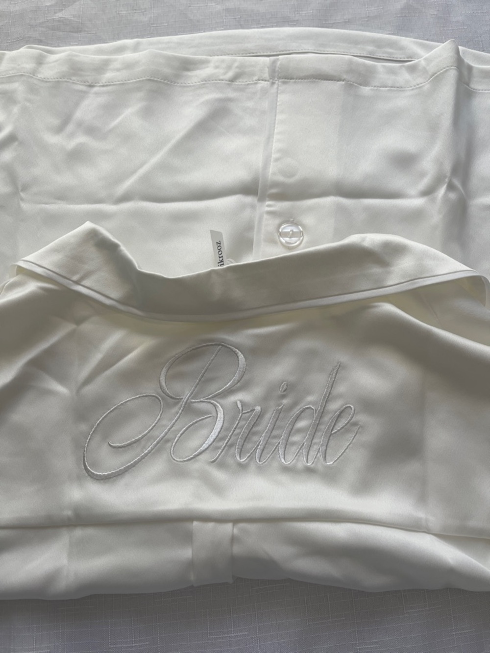 Anthropologie White Satin Bride Short Pajama Set - Picture 6 of 8